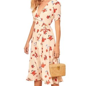 REFORMATION Napa Wrap Midi Dress
